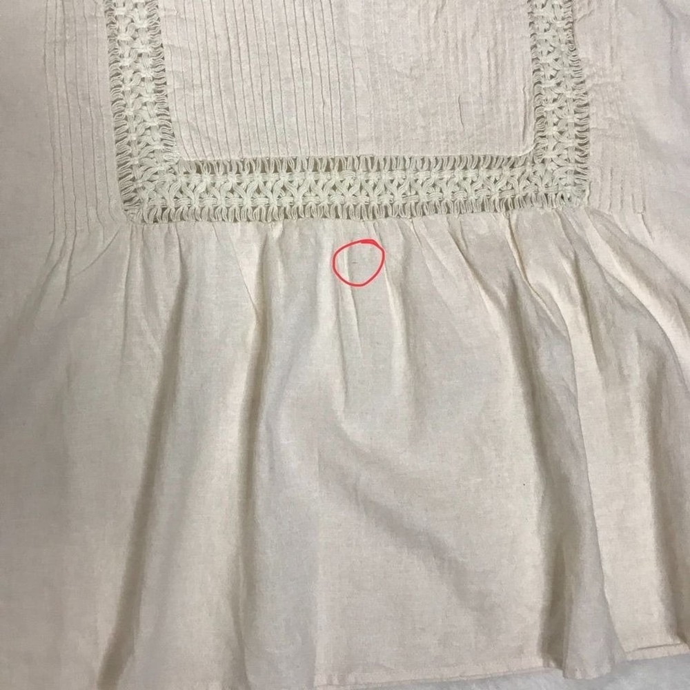 New Madewell Linen-Blend Pintuck Peasant Top XXL (FLAW-SeePhotos) - Picture 10 of 10